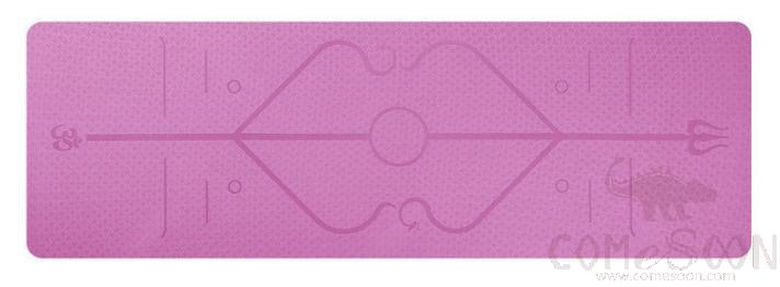 Yoga mat -TPE- Pink - Asana guide line - single layer