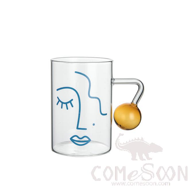 Fashion Face Lovly Glass Cup