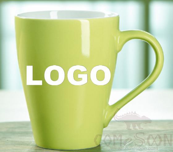 Ceramics Water Mug with logo 350ml green