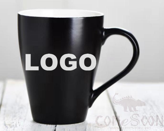 Ceramics Water Mug with logo 350ml black