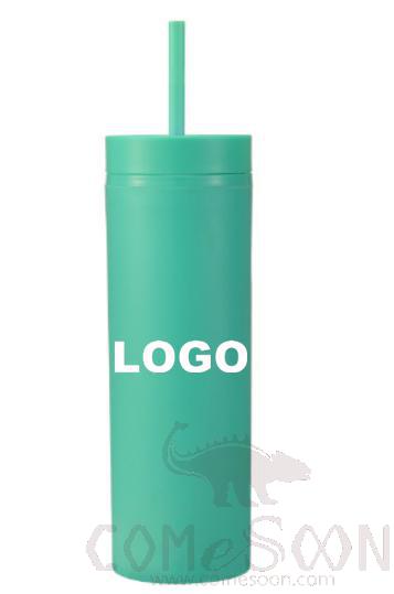 Plastic Straight Skinny straw Mug w/logo 16oz 574ml