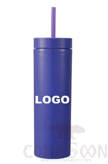 Plastic Straight Skinny straw Mug w/logo 16oz 574ml