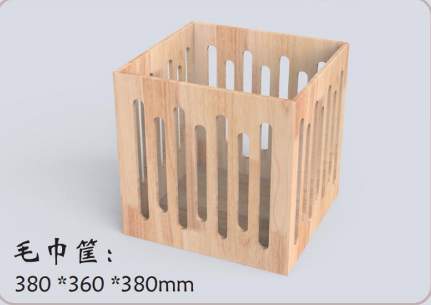 Resin Linen Basket-Wood Color,Synthetic Resin,380*360*380