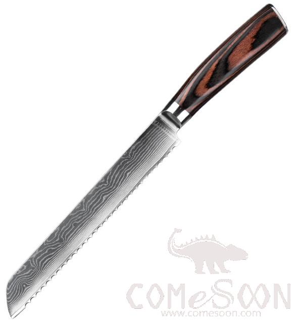 WN114 Damascus Series Bread Knife 8 Inch