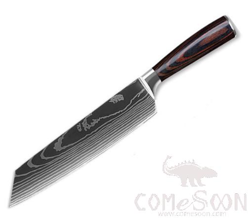 Imitate Damascus Pattern Cutting Knife 8 Inch