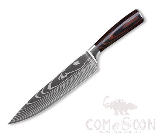 Imitate Damascus Pattern Chef'S Knife 8 Inch