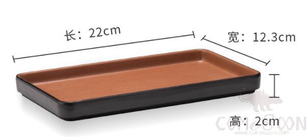 Clay Brown Series Brown Series 8.7 Inch Straight Edge Long Plate