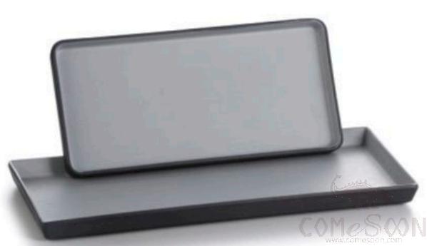 Grey-Black Series Grey Series 12.8 Inch Beveled Long Plate