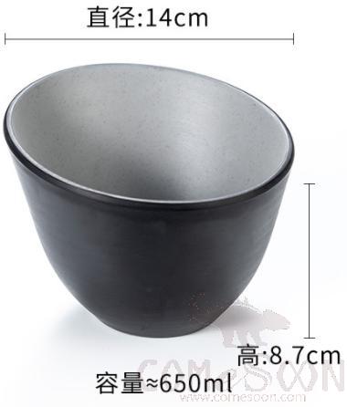 Grey-Black Series Grey Series 5.7 Inch Oblique Bowl