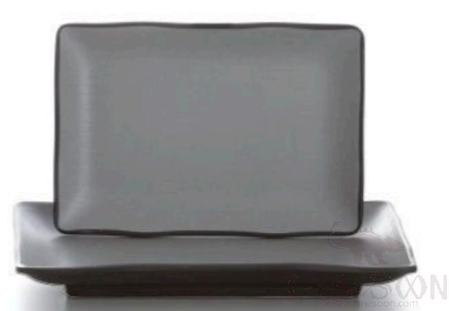 Grey-Black Series Grey Series 8.1 Inch Rectangular Plate