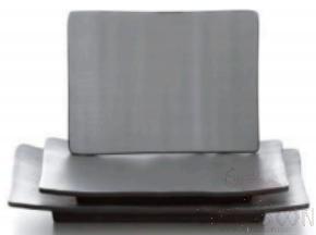 Grey-Black Series Grey Series 11.8 Inch Horizontal Stripe Long Plate