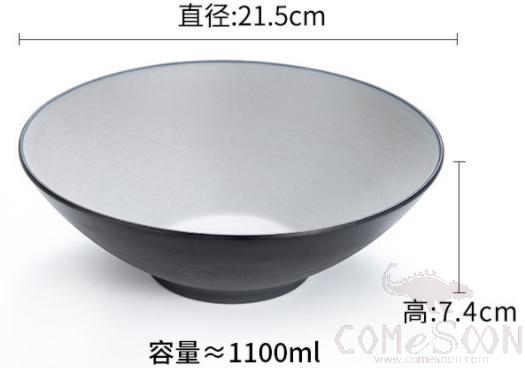 Grey-Black Series Grey Series 8.5 Inch Round Bowl