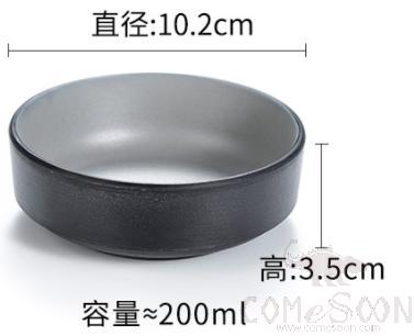 Grey-Black Series Grey Series 4 Inch Straight Round Plate