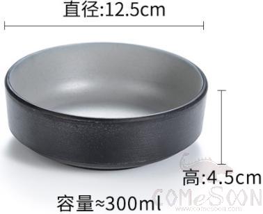 Grey-Black Series Grey Series 5 Inch Straight Round Plate