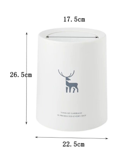 Trash Bin With Swing Cover-8L