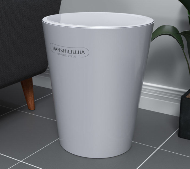 Trash Bin With Swing Cover-12L,Grey