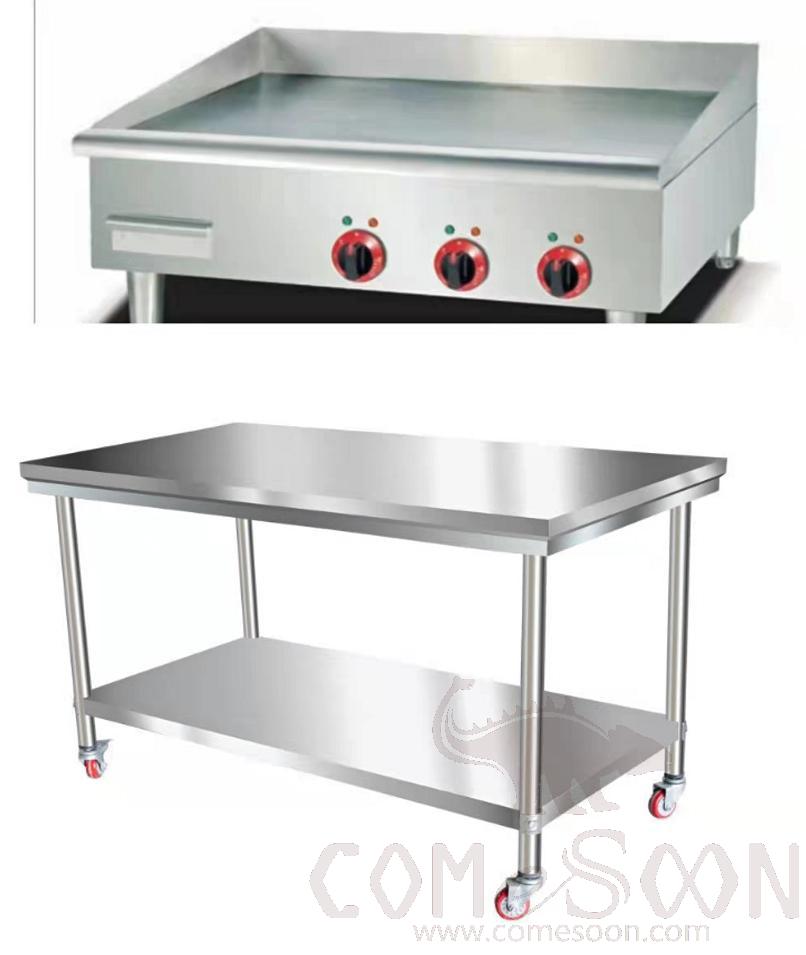 Movable Gas Griddle Customized Cart Flat