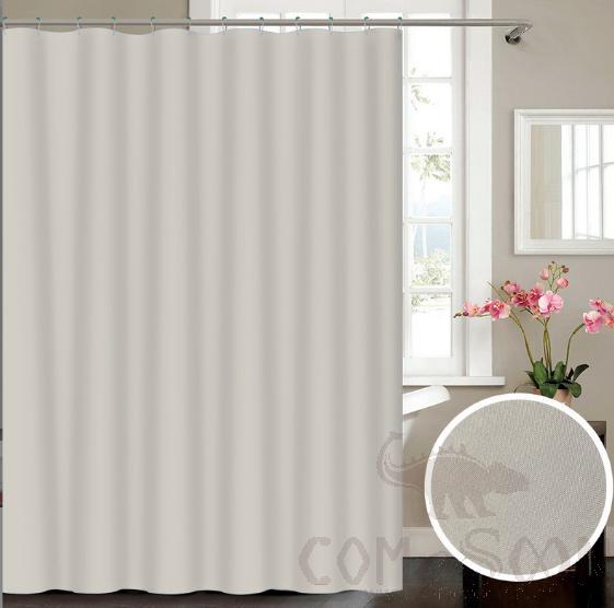 Light Gray 90g Polyester Pure Pigment Shower Curtain-120* 180cm