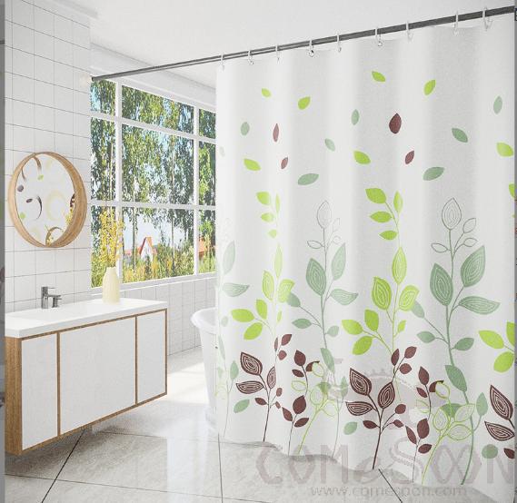 Thickened Polyester Shower Curtain Waterproof Bathroom Curtain-1100*1800mm