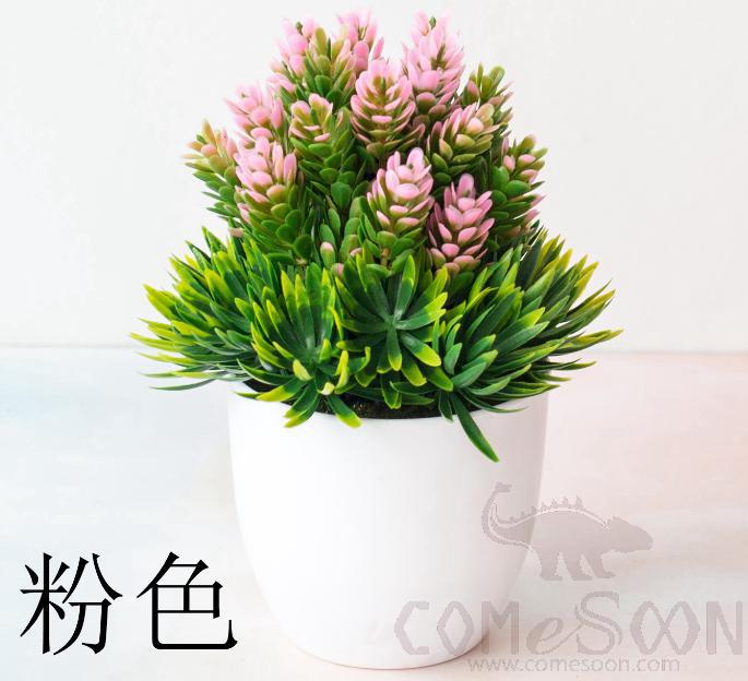 Imitation Plants Plastic Plant Pot Pink H20