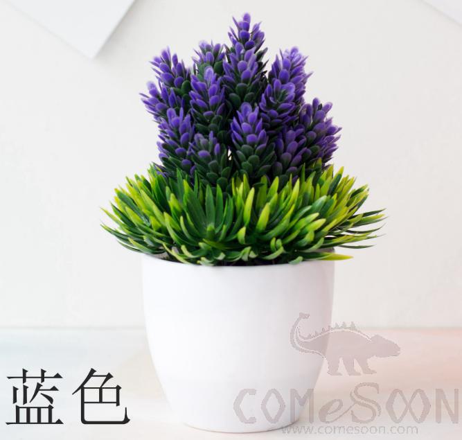 Imitation Plants Plastic Plant Pot Blue H20