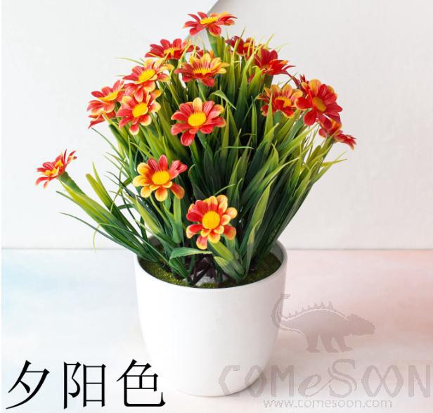 Imitation Plants Plastic Plant Pot  Flower Red H25