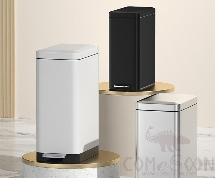 Stainless steel pedal garbage can