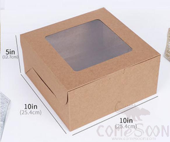 Cake Box Kraft with customized，25.4*25.4*12.7cm
