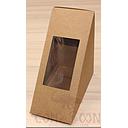 Kraft Sandwich Box w/ Window W/LOGO，7*12.5*12.5cm