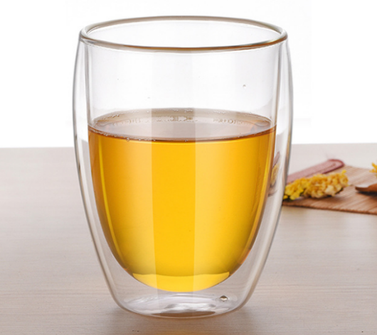 Double Wall Coffee Glass Cup 350ml Egg Shape