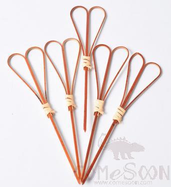 Bamboo Fruit Cocktail Skewers 12CM Red Cut 100pcs