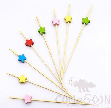 Bamboo Fruit Cocktail Skewers 12CM Star