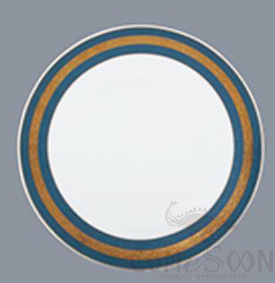 Luxury Blue Plate 8&quot; with branding LOGO Bonechina