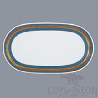 Luxury Blue Towel Plate with branding LOGO Bonechina