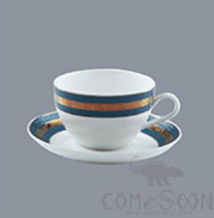 Luxury Blue Coffee Cup Set 100ml  with branding LOGO Bonechina