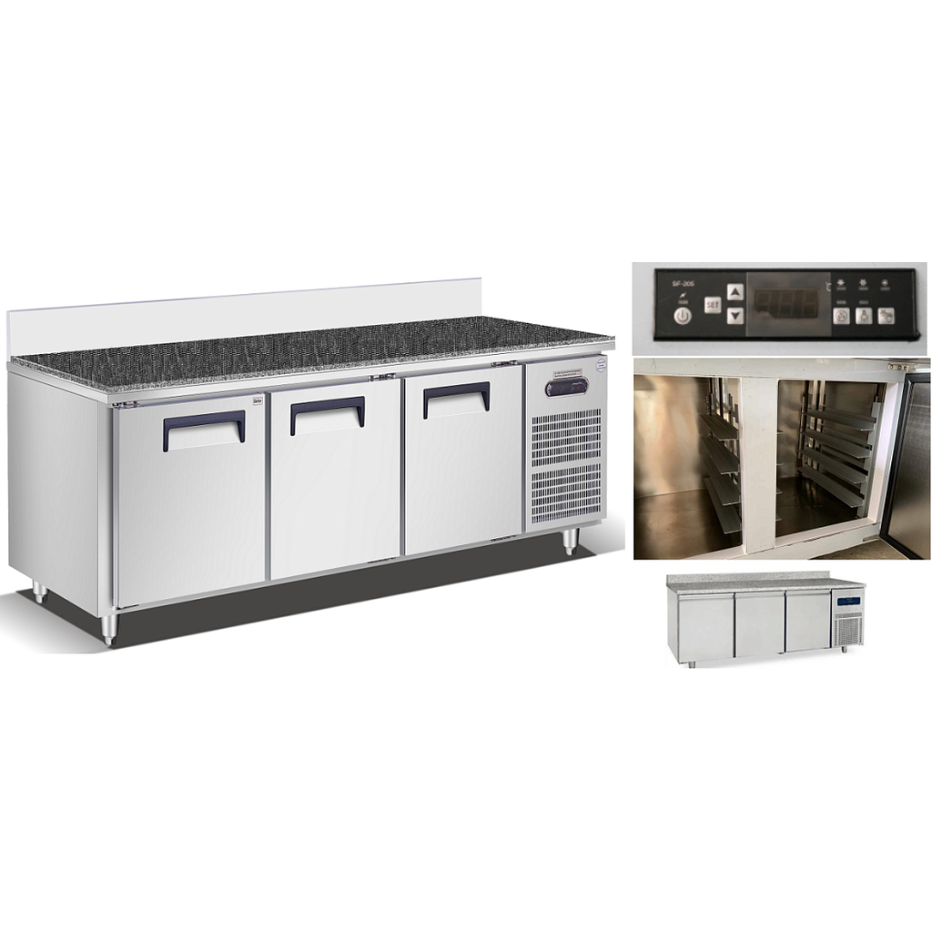 Freezer Counter Marble Fridge Work Table 3 Doors 2240*800*850mm