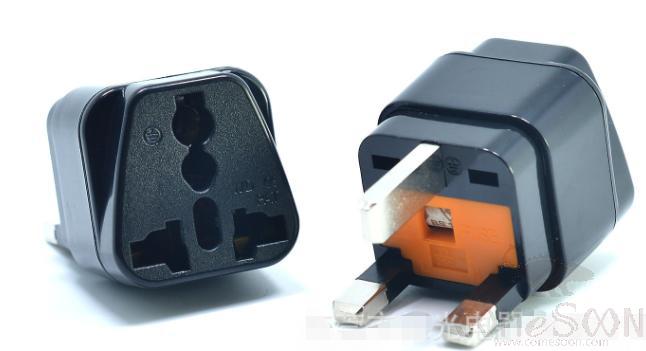 British standard conversion plug,3250W,With 13A fuse,Black