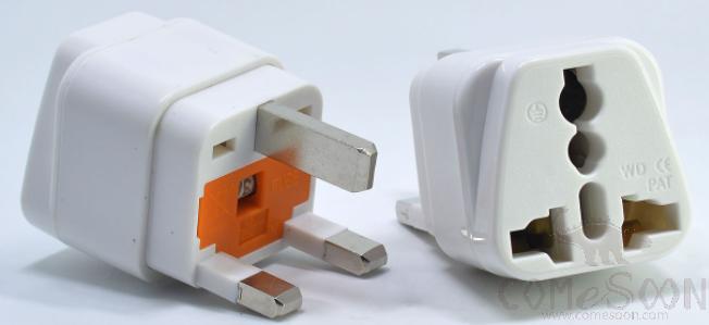 British standard conversion plug,3250W,With 13A fuse,White
