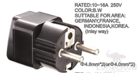 German standard plug converter,4000W,Black