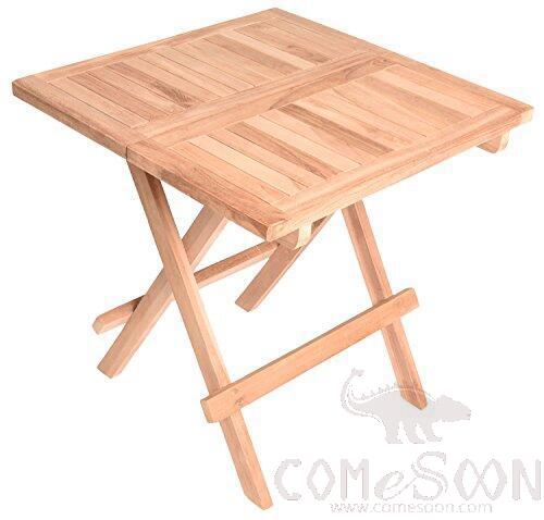 Folding Tables for Sun Loungers，teak，600*600*600 mm