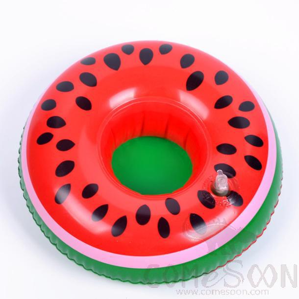 Inflatable floating beverage cup holder,Watermelon