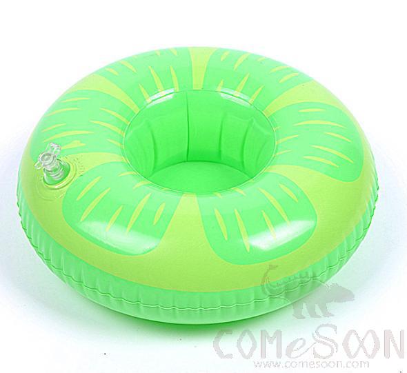Inflatable floating beverage cup holder,Lemon