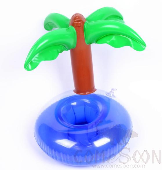 Inflatable floating beverage cup holder,Coconut tree