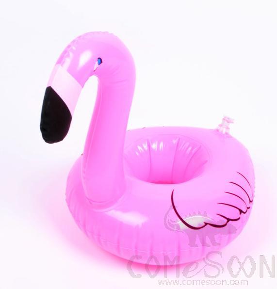 Inflatable floating beverage cup holder,Lesser flamingo