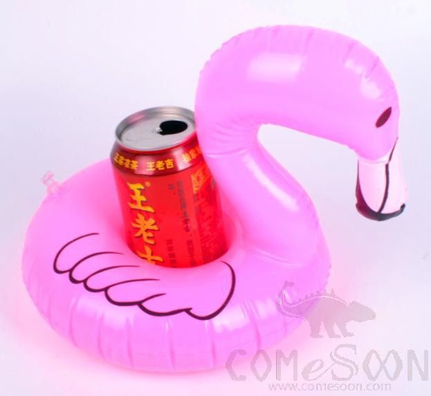 Inflatable floating beverage cup holder,Greater flamingo