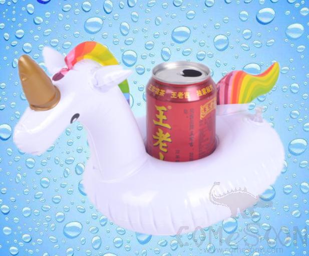 Inflatable floating beverage cup holder,Unicorn with ears
