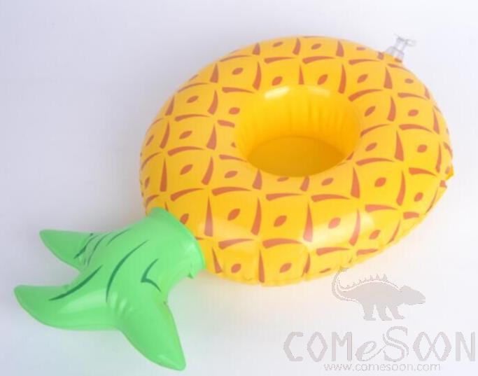 Inflatable floating beverage cup holder,Pineapple