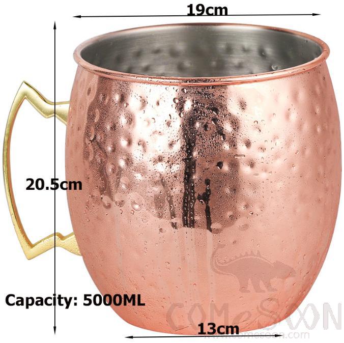 Copper plated hammer point drum cup,5L