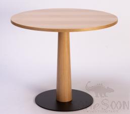 Table，Board With White Oak Veneer + Solid Wood Legs + Steel Chassis，1000*1000*740mm