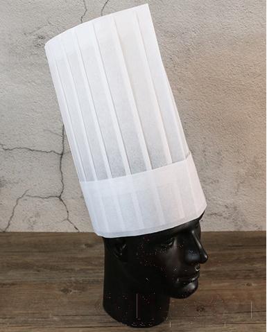 60g Vegetable Fiber Disposable High Flat Top Chef Hat,28*30cm